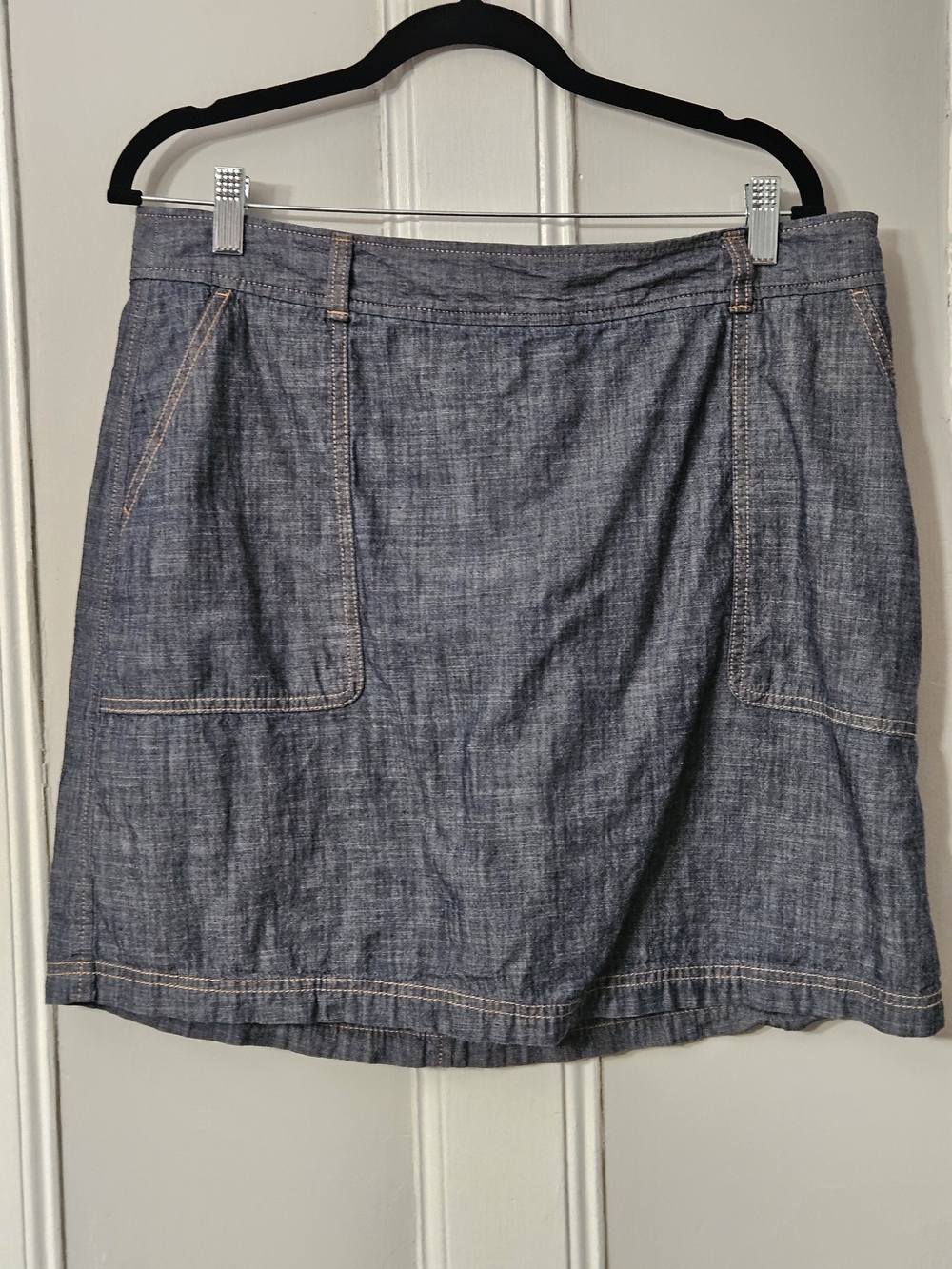 Dockers Chambray Pocket Mini Skirt - Blue